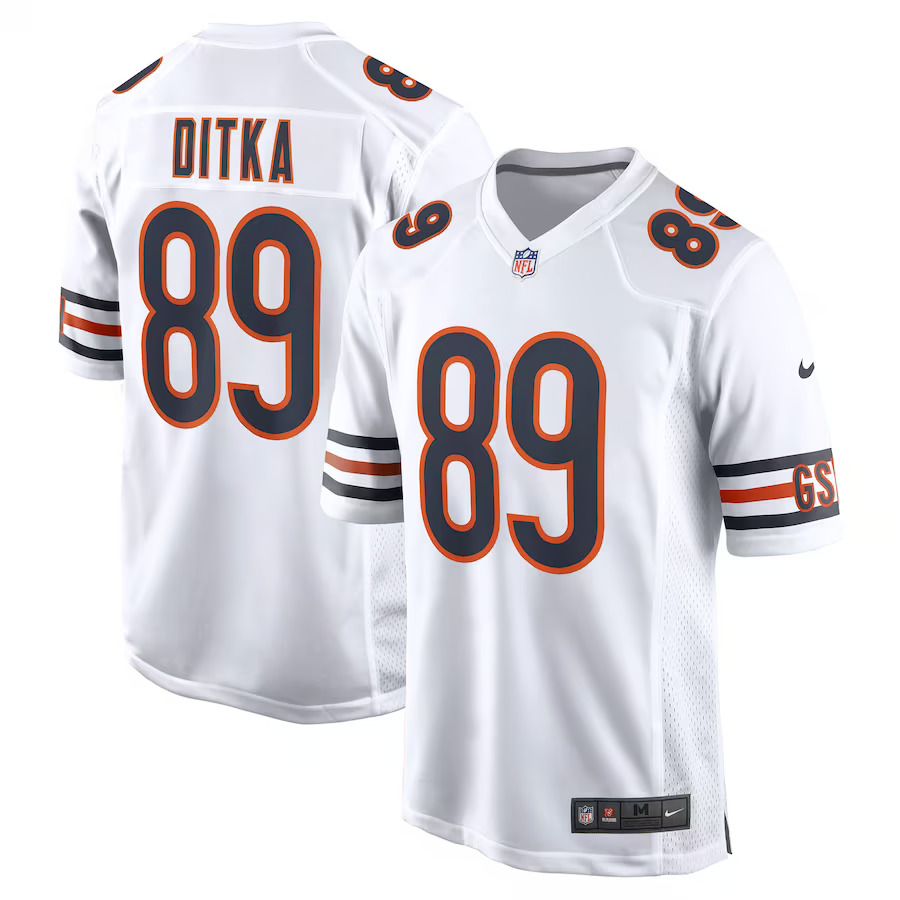 Men Chicago Bears 89 Mike Ditka Nike White Retired Player Game NFL Jersey